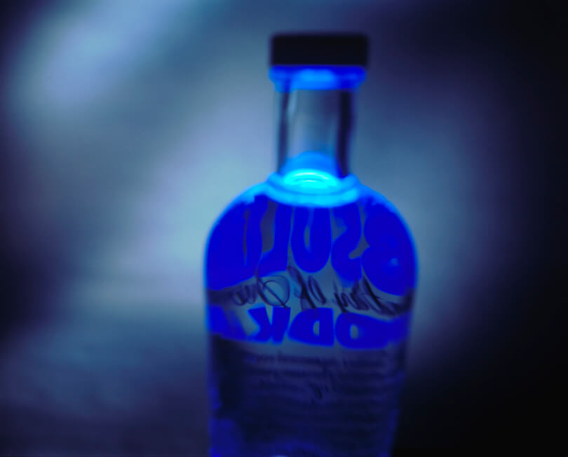 Creative image of a bottle of absolut vodka taken by Sheffield commercial photographer Steve Songhurst