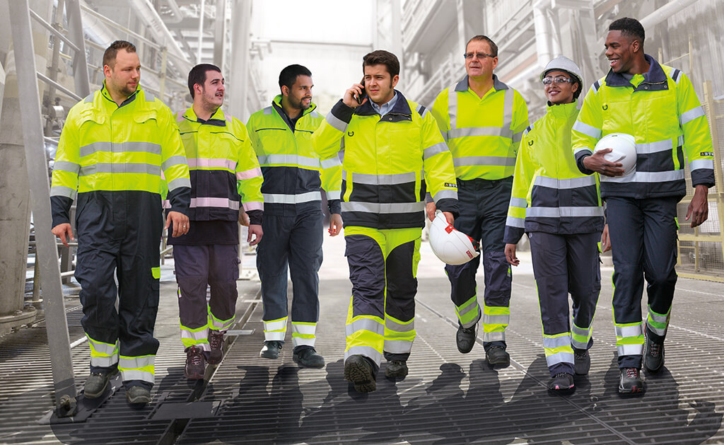 A group image of 6 wearers of arc flash safety workwear photograph taken by Sheffield commercial photographer Steve Songhurst